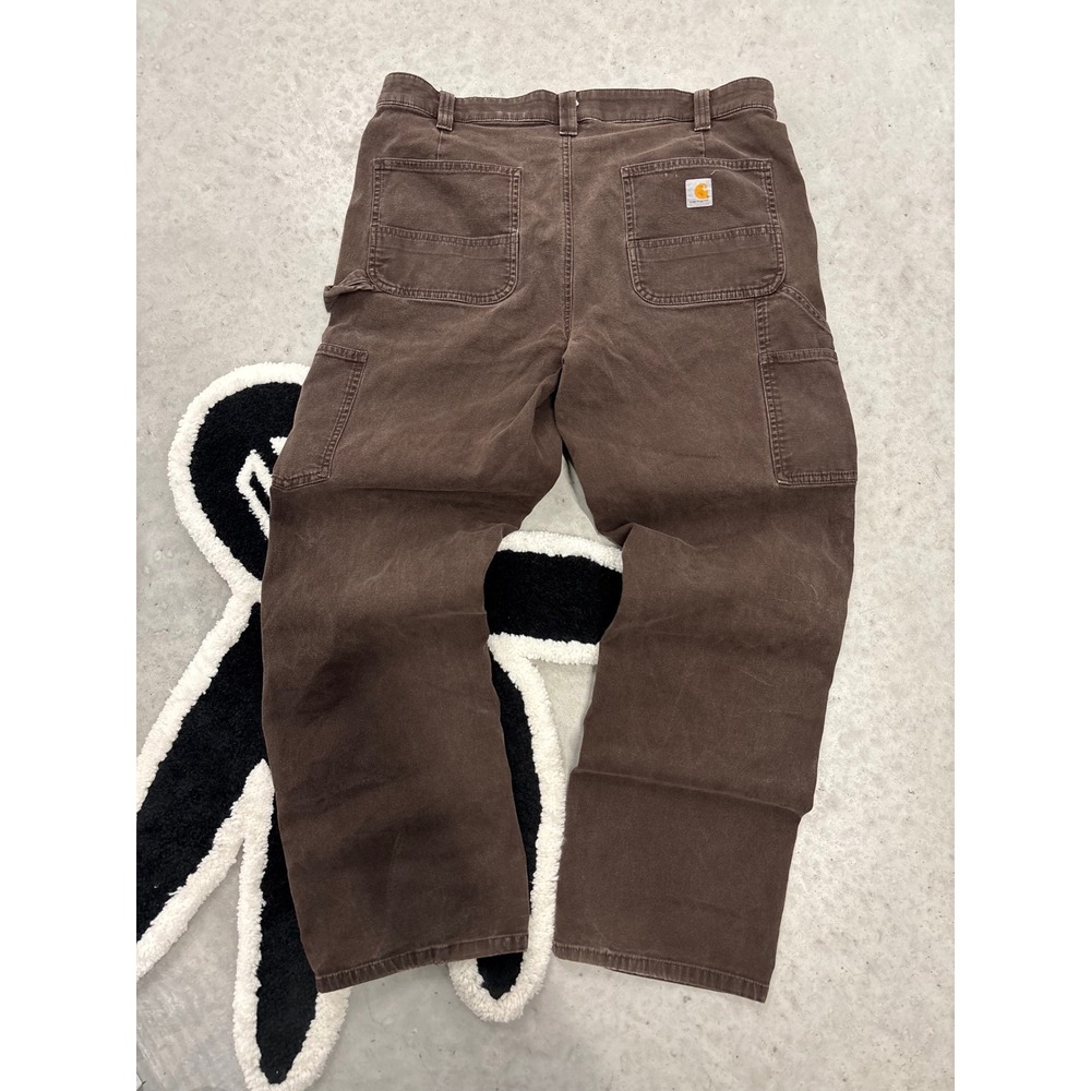 Carhartt Double Knee Work Pants Brown Duck Canvas Original Fit Dungarees 36x30